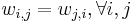 w_{i,j} = w_{j,i} ,\forall i, j