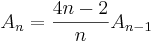 A_n = \frac{4n-2}{n} A_{n-1}