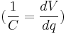 (\frac{1}{C}=\frac{dV}{dq})