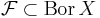 \mathcal{F} \subset \mbox{Bor}\,X