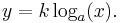 y = k \log_a (x).\,