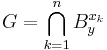  G = \bigcap_{k=1}^n B_y^{x_k} 