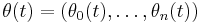 \theta(t) = (\theta_0 (t), \ldots, \theta_n (t))