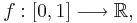 
 f:[0,1]\longrightarrow \mathbb{R},
