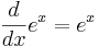 \frac{d}{dx}e^x = e^x