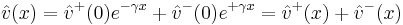 \hat v(x)=\hat v^+(0)e^{-\gamma x}+ \hat v^-(0)e^{+\gamma x} = \hat v^+(x) + \hat v^-(x)