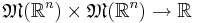 \mathfrak{M}(\R^n) \times \mathfrak{M}(\R^n) \rightarrow \R\,