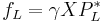 f_{L} = \gamma X P_{L}^*\,