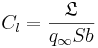 C_l=\frac{\mathfrak{L}}{q_{\infty} S b}