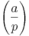 \left(\frac{a}{p}\right)