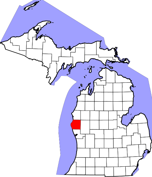 Fil:Map of Michigan highlighting Oceana County.svg