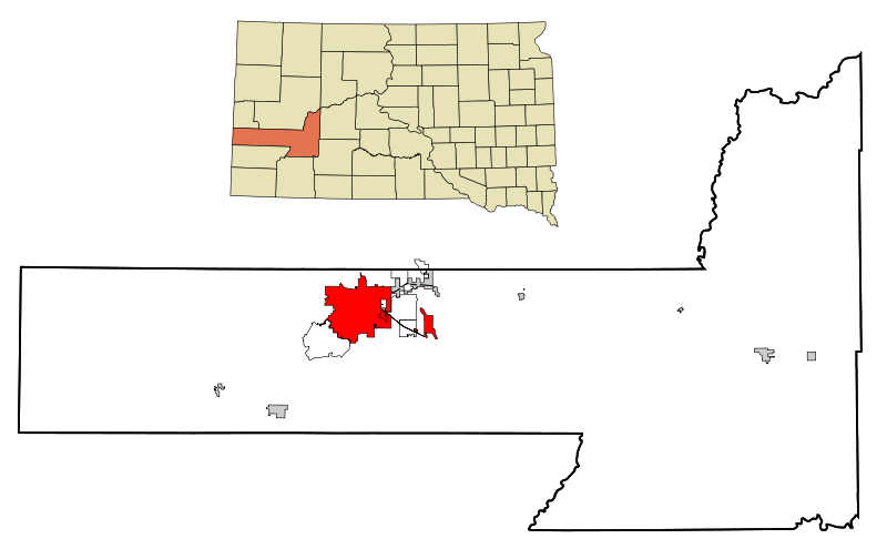Fil:Pennington County South Dakota Incorporated and Unincorporated areas Rapid City Highlighted.svg