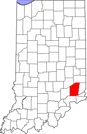Map of Indiana highlighting Ripley County.svg