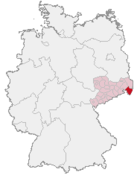 Landkreis Löbau-Zittau (mörkröd) i Tyskland