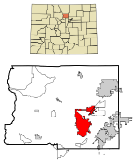 Geografiskt läge i Boulder County och delstaten Colorado