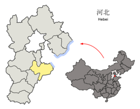 Cangzhous läge i Hebei, Kina.
