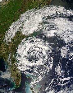 Den subtropiska stormen Andrea strax innan den klassificerades.
