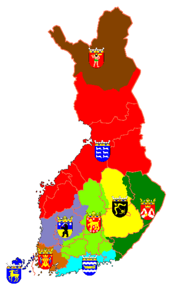 Fil:Historical provinces in Finland with coats of arms.png