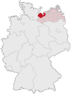 Landkreis Nordwestmecklenburg (mörkröd) i Tyskland