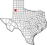 Karta över Texas med Lamb County markerat