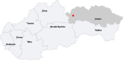 Karta av Slovakien med Vysoké Tatrys läge