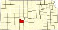 Karta över Kansas med Edwards County markerat