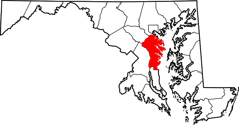 Fil:Map of Maryland highlighting Anne Arundel County.svg