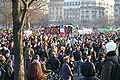 Över en miljon människor samlas i Paris den 28 mars 2006 för att protestera mot regeringen de Villepins förslag om förstaanställningskontraktet.