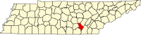 Karta över Tennessee med Sequatchie County markerat