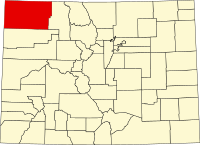 Karta över Colorado med Moffat County markerat