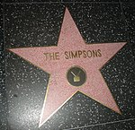 Stjärnan för The Simpsons på Hollywood Walk of Fame.