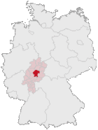Vogelsbergkreis (mörkröd) i Tyskland