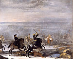 Karl XI och Erik Dahlberg vid slaget vid Lund.