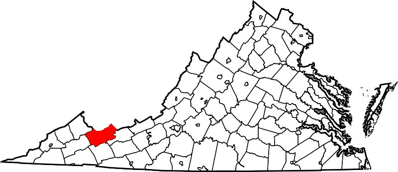 Fil:Map of Virginia highlighting Tazewell County.svg