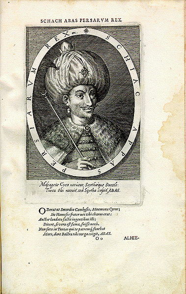 Fil:Shah Abbas I engraving by Dominicus Custos - Antwerp artist printer and engraver.jpg
