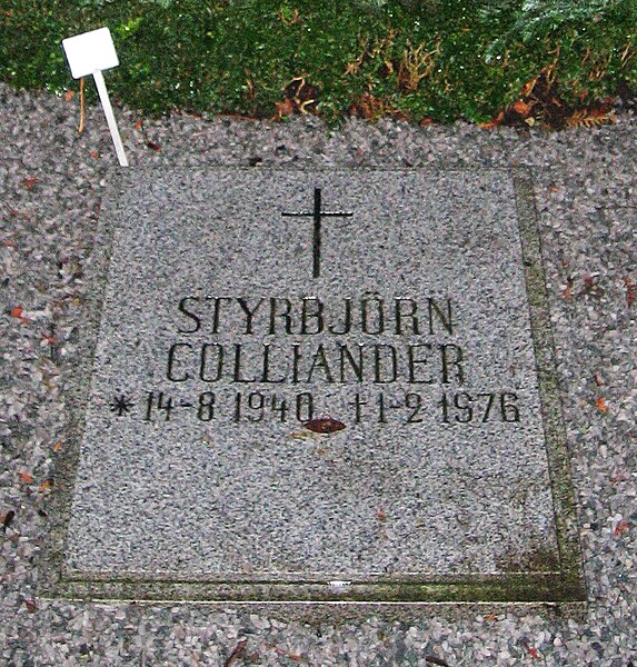 Fil:Grave of swedish styrbjörn colliander in lund sweden.jpg