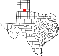 Karta över Texas med Briscoe County markerat