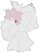 Landkreis Holzminden (mörkröd) i Tyskland
