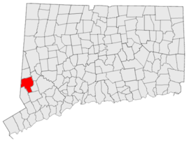 Geografiskt läge i Fairfield County i delstaten Connecticut
