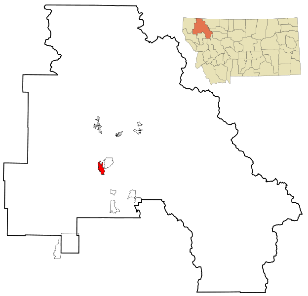 Fil:Flathead County Montana Incorporated and Unincorporated areas Kalispell Highlighted.svg