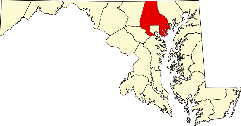Fil:Map of Maryland highlighting Baltimore County.svg