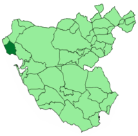 Spanien med Rota området markerat