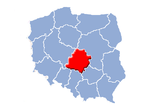 Łódź-vojvodskaps läge i Polen