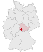 Landkreis Schmalkalden-Meiningen (mörkröd) i Tyskland