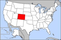 Karta över USA med Colorado markerad