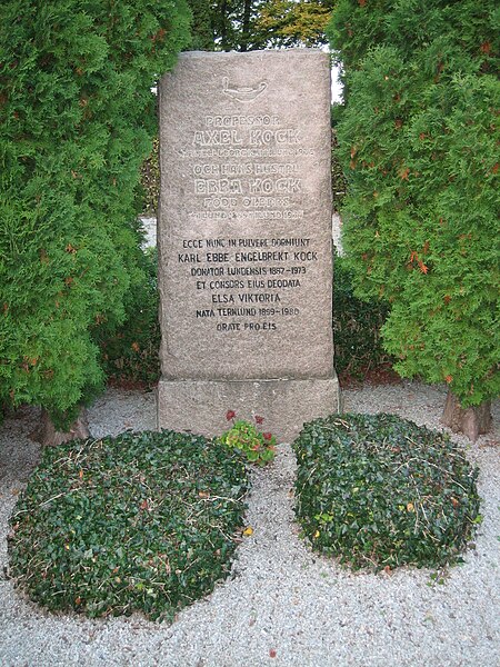 Fil:Grave of swedish professor Axel Kock in Lund Sweden.JPG