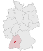 Landkreis Böblingens läge i Tyskland