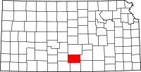 Karta över Kansas med Kingman County markerat