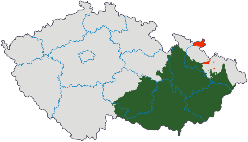 Fil:Morava po roce 1920 na mapě Česka.png