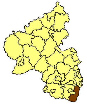 Landkreis Germersheims läge i Rheinland-Pfalz